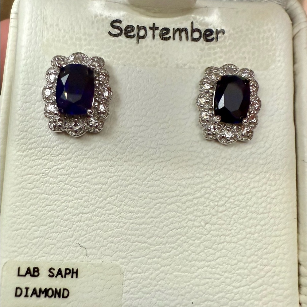 Kohl's Deep Blue Cushion Halo Stud Earrings